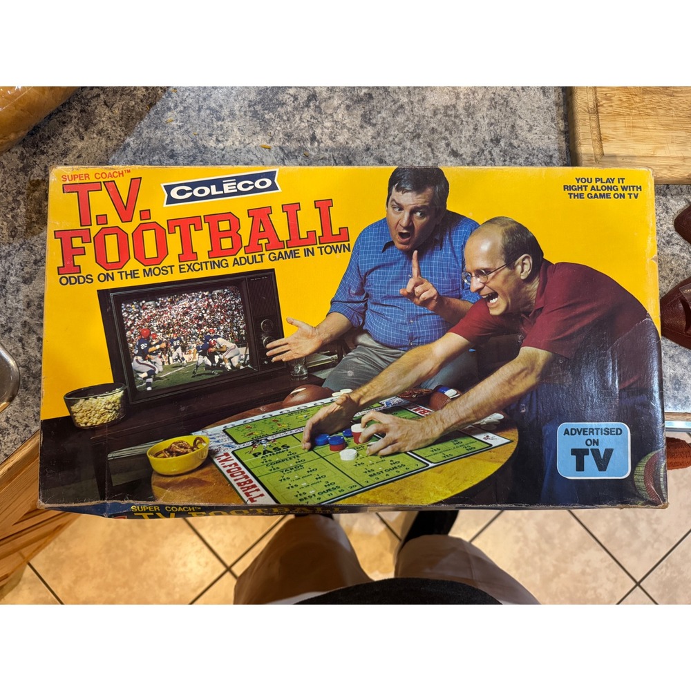 Vintage 1974 Coleco Super Coach TV Football Board Game Retro Sports Strategy